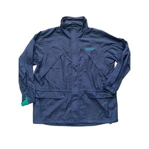 Timberland Vintage‎ Hooded Jacket Size XL Weathergear RARE Green Blue Rain